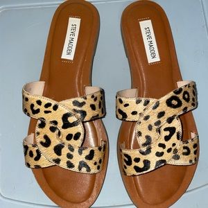 Steve Madden leopard slide sandals